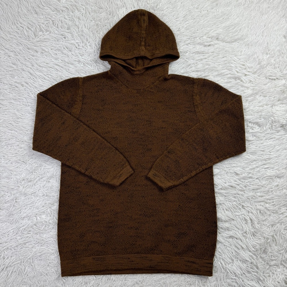 Lululemon Sweater Mens Small Brown Knit Cascade Coast Hoodie Merino Wool Casual